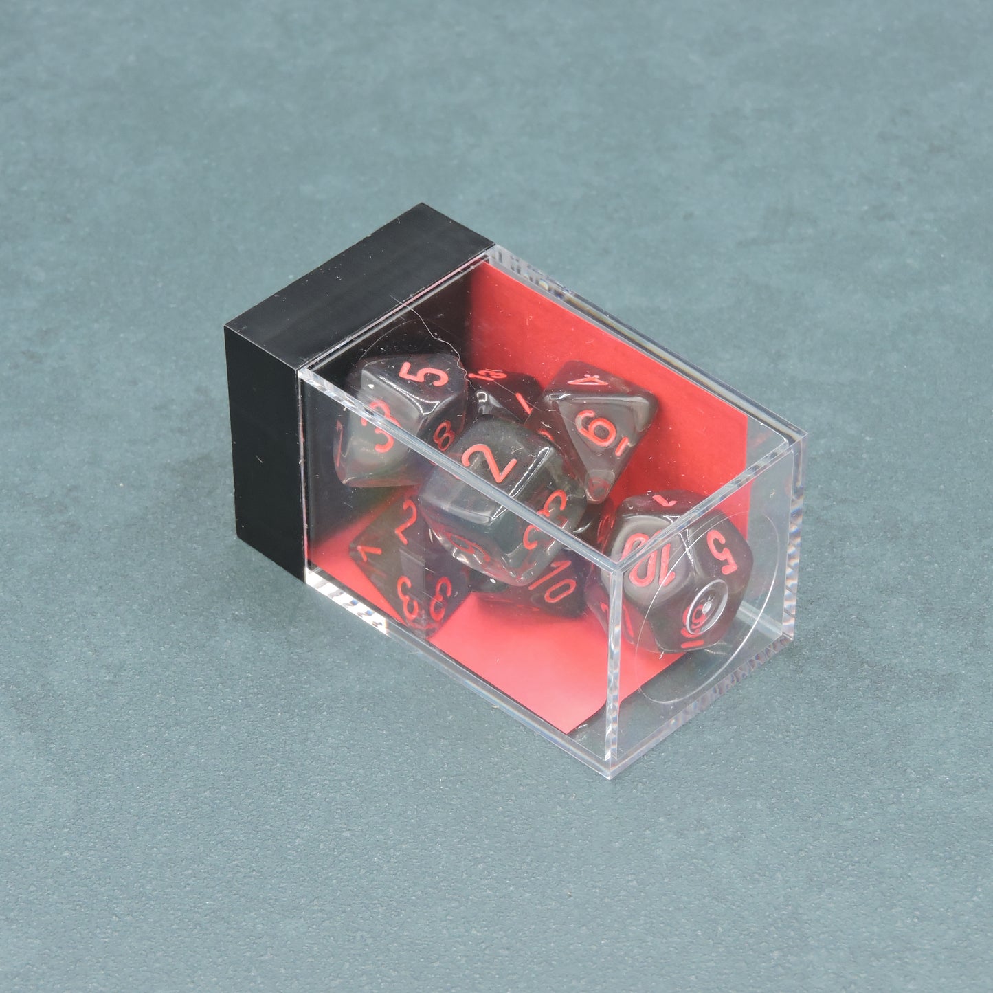 Smoke w/ red Translucent Polyhedral 7-die Set