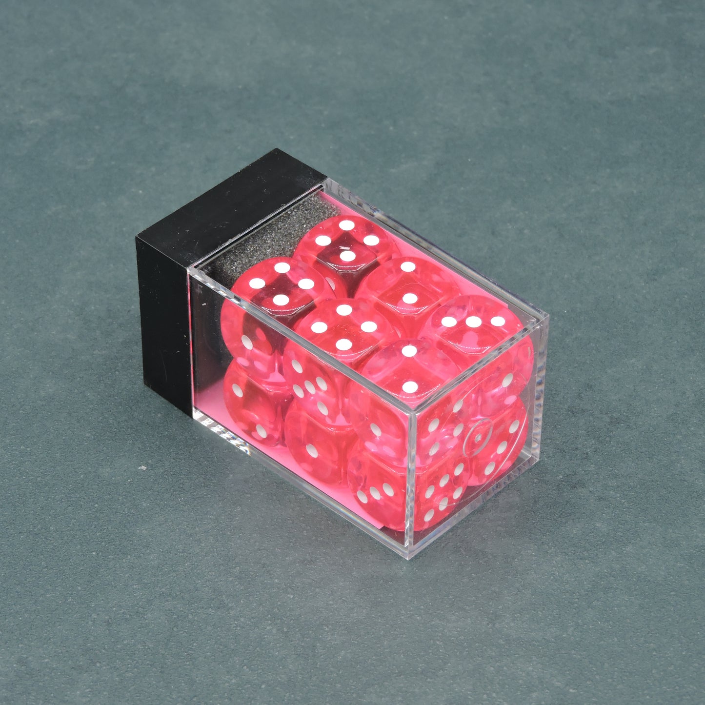 Pink w/ white Translucent 16mm d6 Dice Block (12 dice)