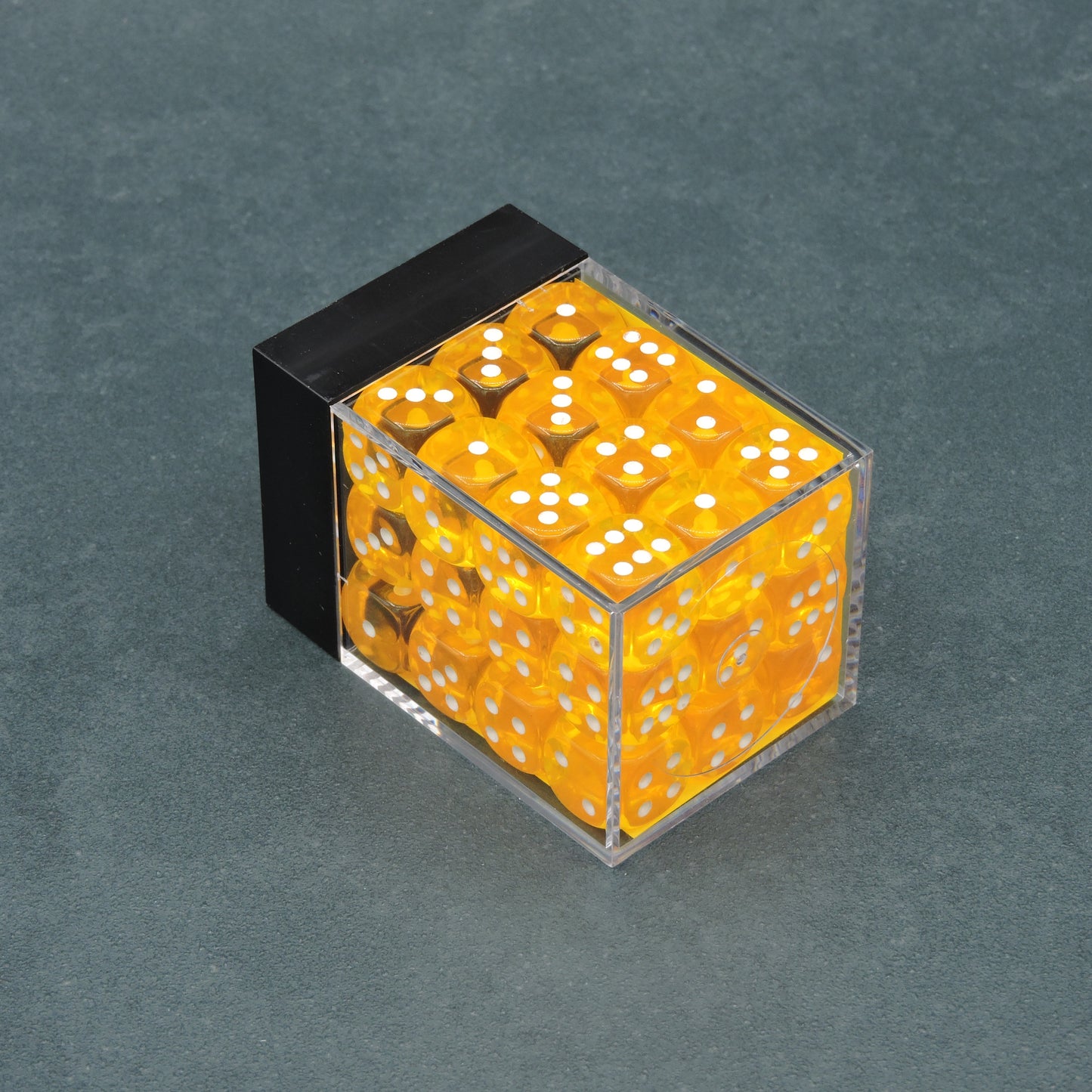 Yellow w/ white Translucent 12mm d6 Dice Block (36 dice)