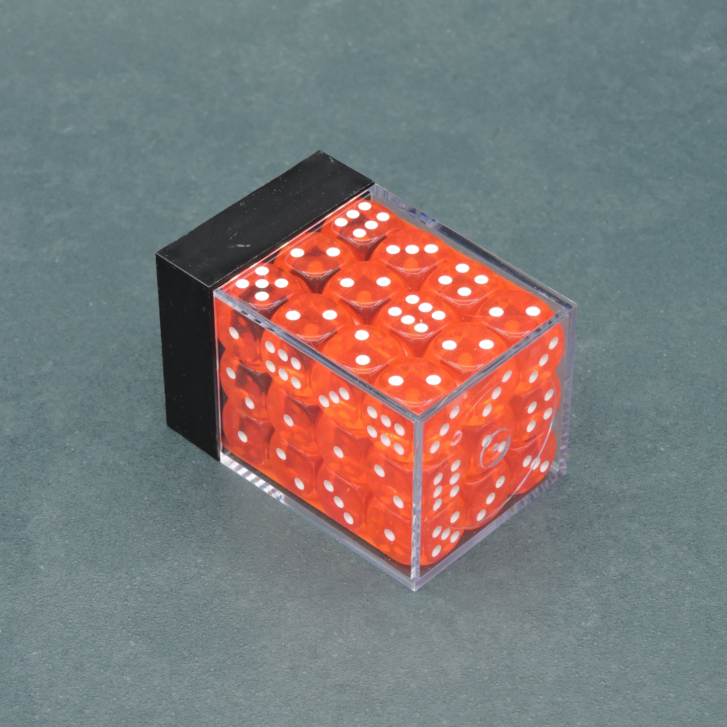 Orange w/ white Translucent 12mm d6 Dice Block (36 dice)