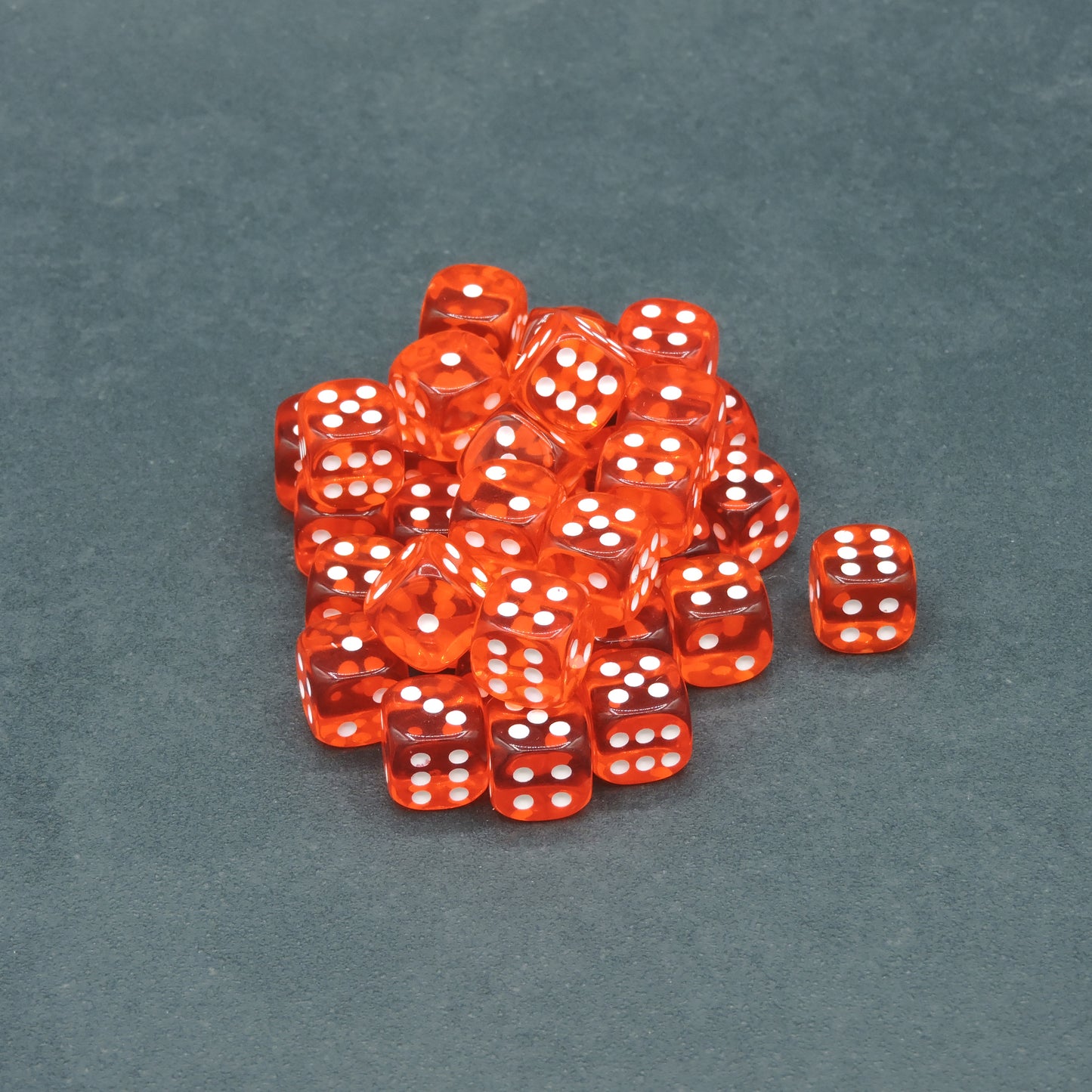 Orange w/ white Translucent 12mm d6 Dice Block (36 dice)