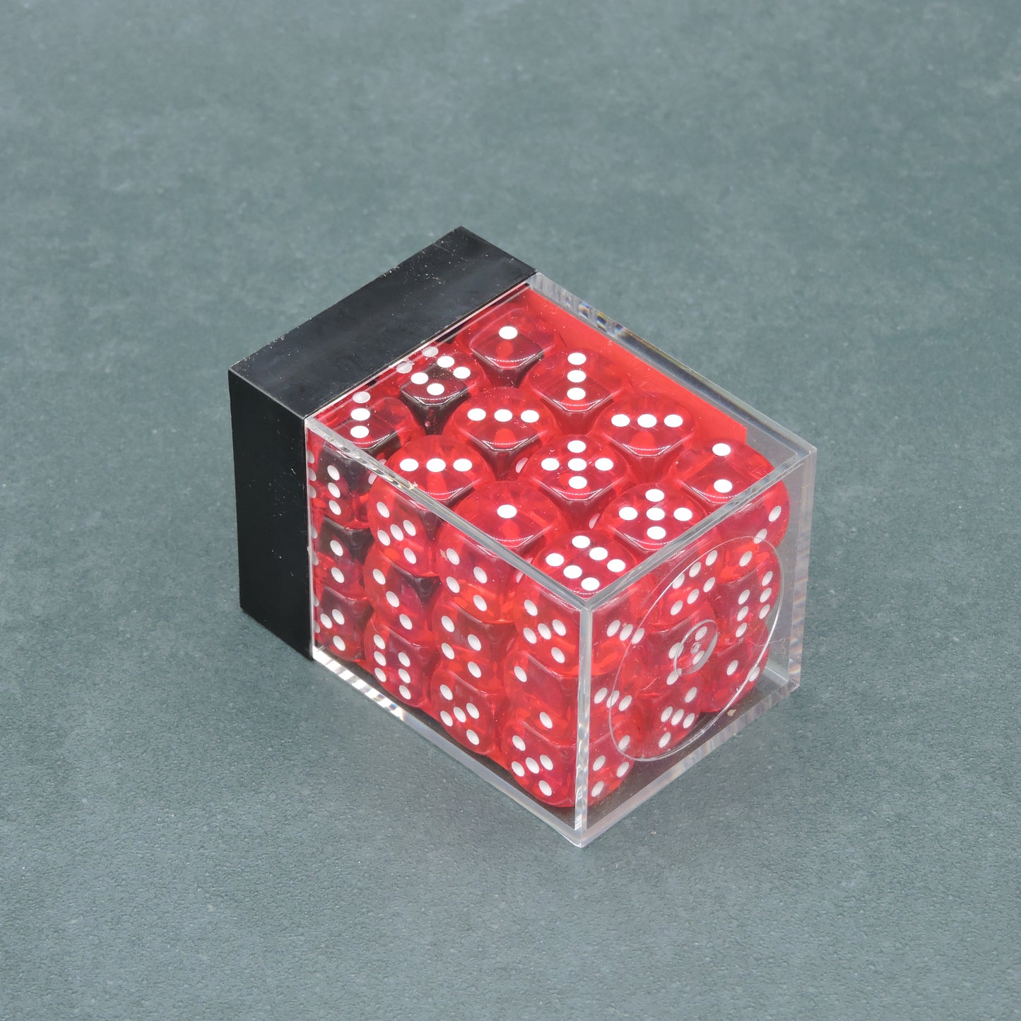 Red w/ white Translucent 12mm d6 Dice Block (36 dice)