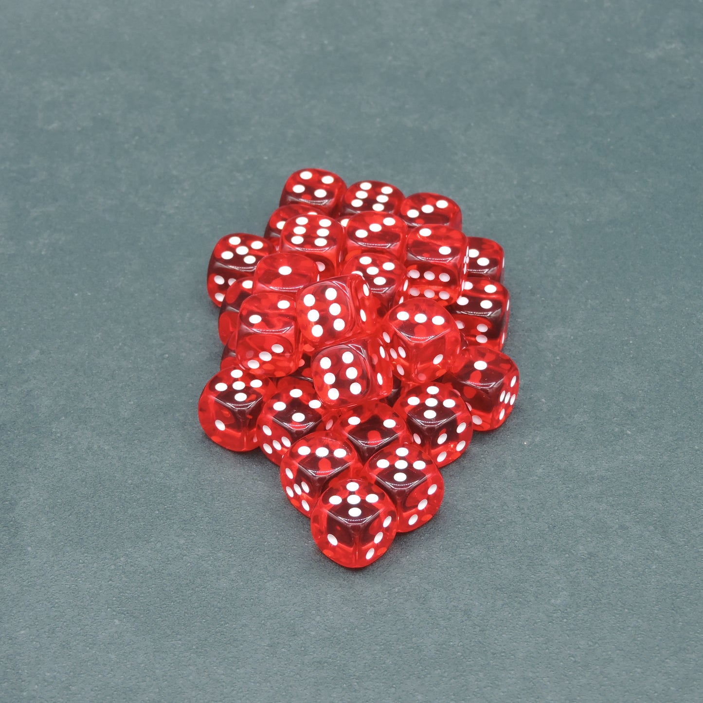 Red w/ white Translucent 12mm d6 Dice Block (36 dice)