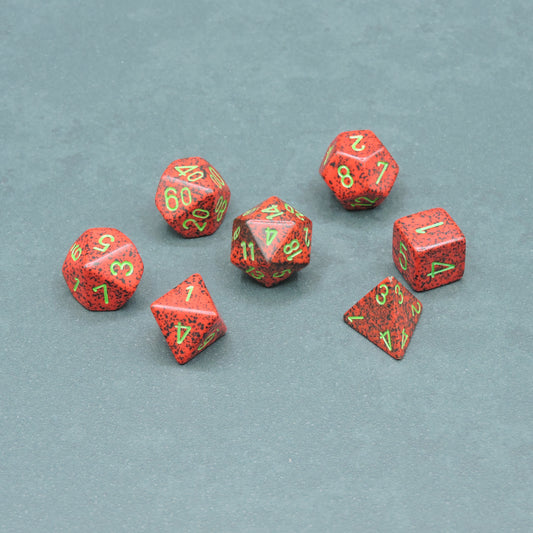 Strawberry Speckled Polyhedral 7-die Set