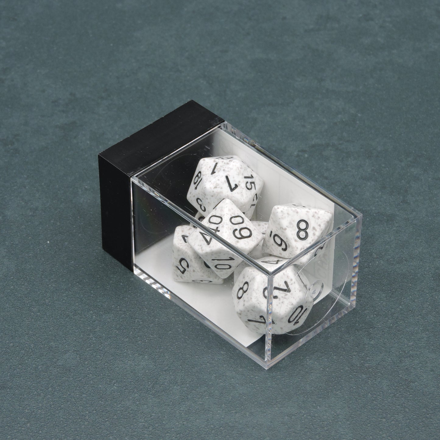 Arctic Camo Speckled Polyhedral 7-die Set