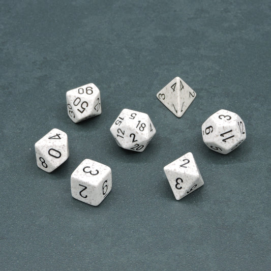 Arctic Camo Speckled Polyhedral 7-die Set
