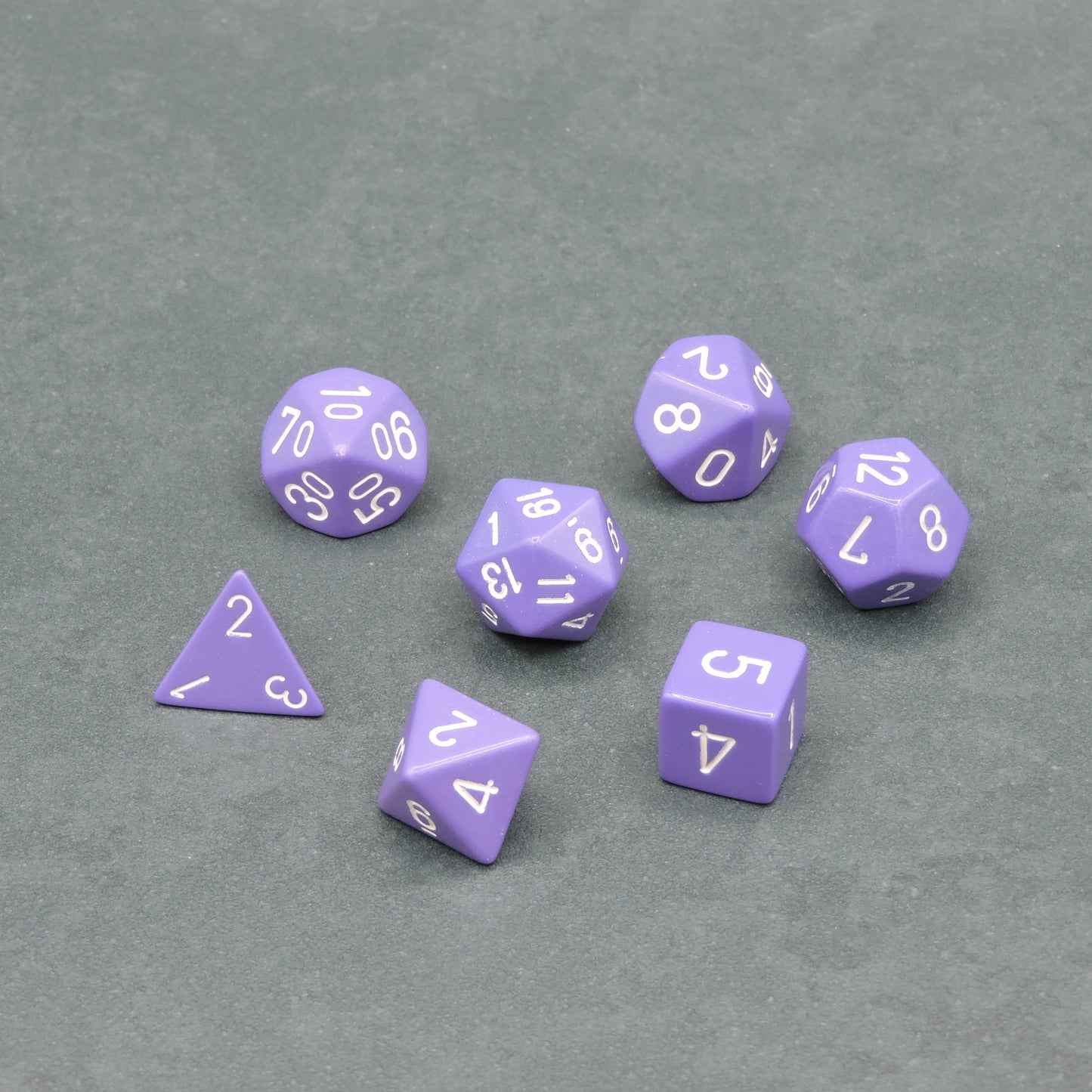 Purple w/ white Opaque Polyhedral 7-die Set