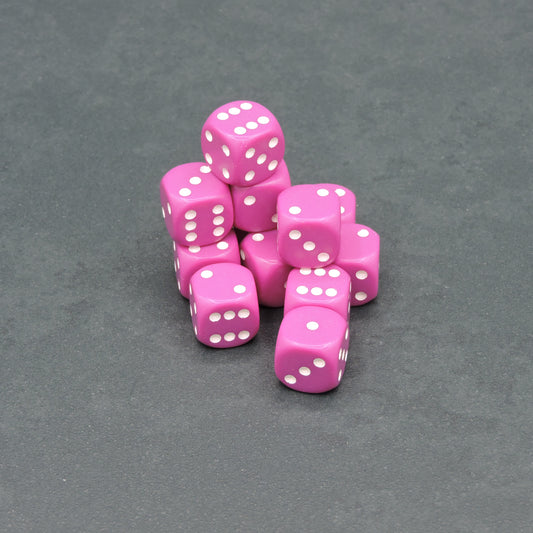 Light Purple w/ white Opaque 16mm d6 Dice Block (12 dice)