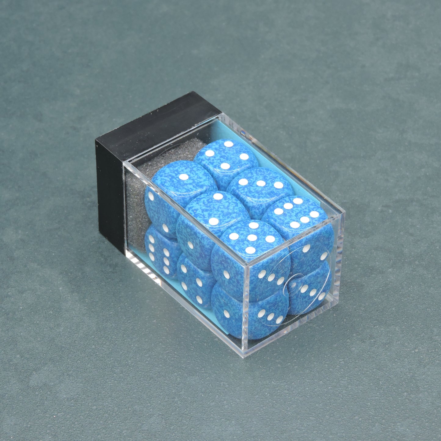 Water Speckled 16mm d6 Dice Block (12 dice)
