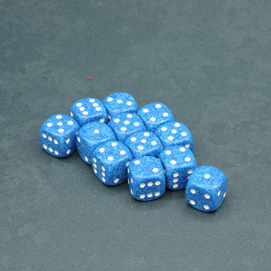Water Speckled 16mm d6 Dice Block (12 dice)