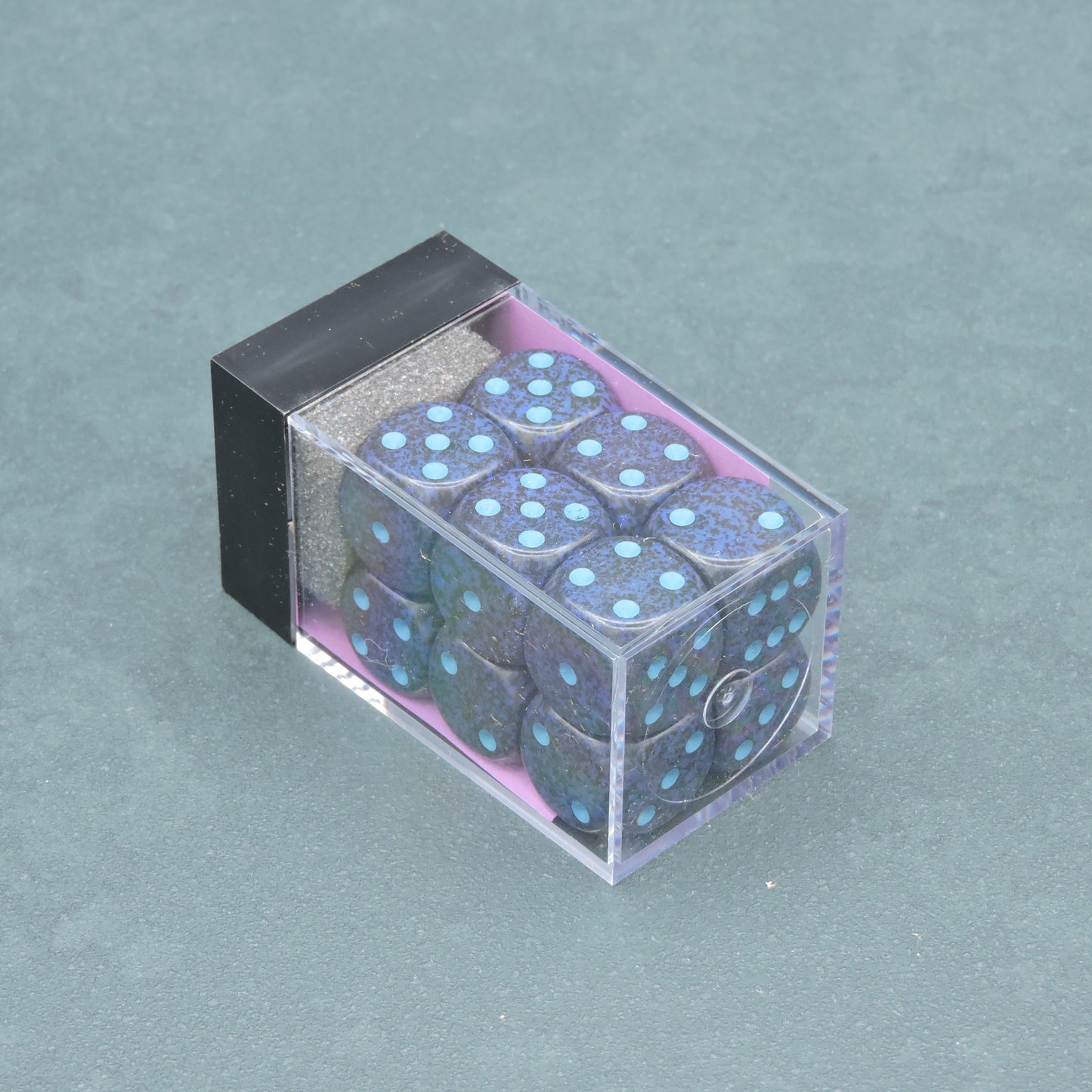 Cobalt Speckled 16mm d6 Dice Block (12 dice)