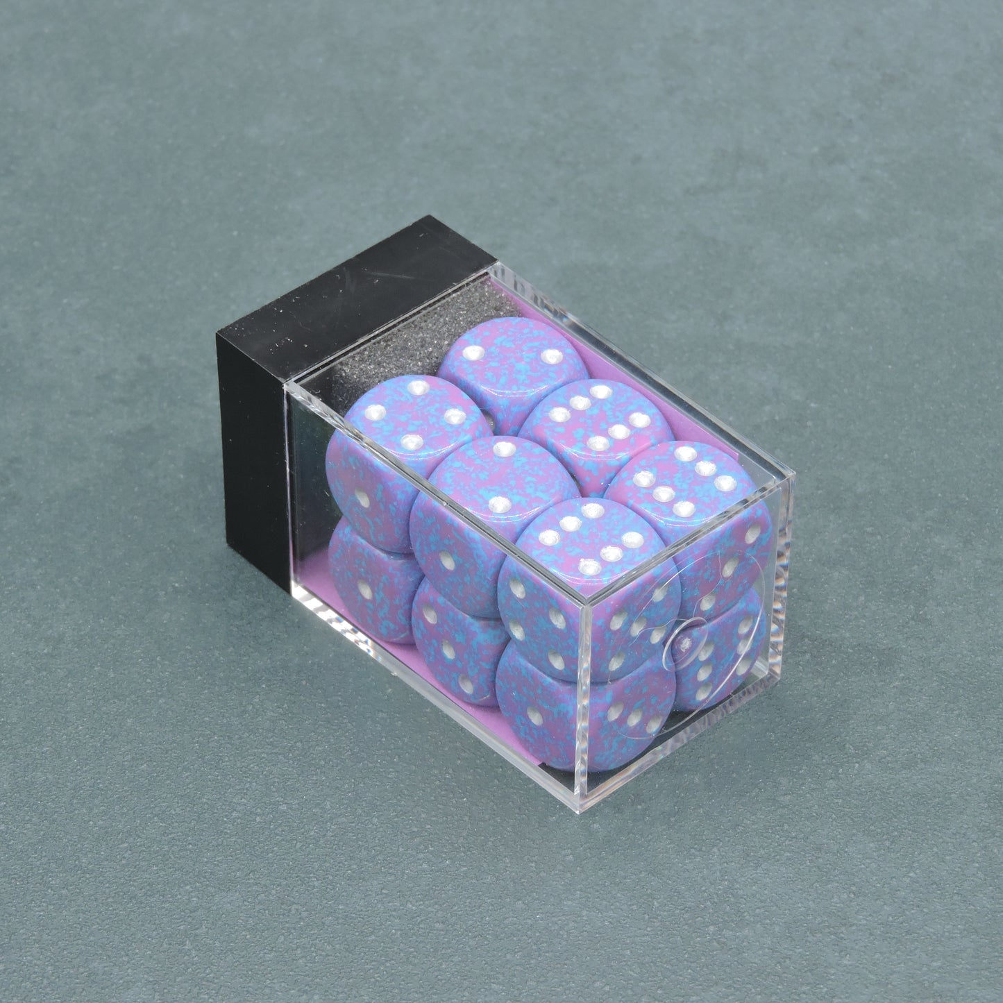 Silver Tetra Speckled 16mm d6 Dice Block (12 dice)