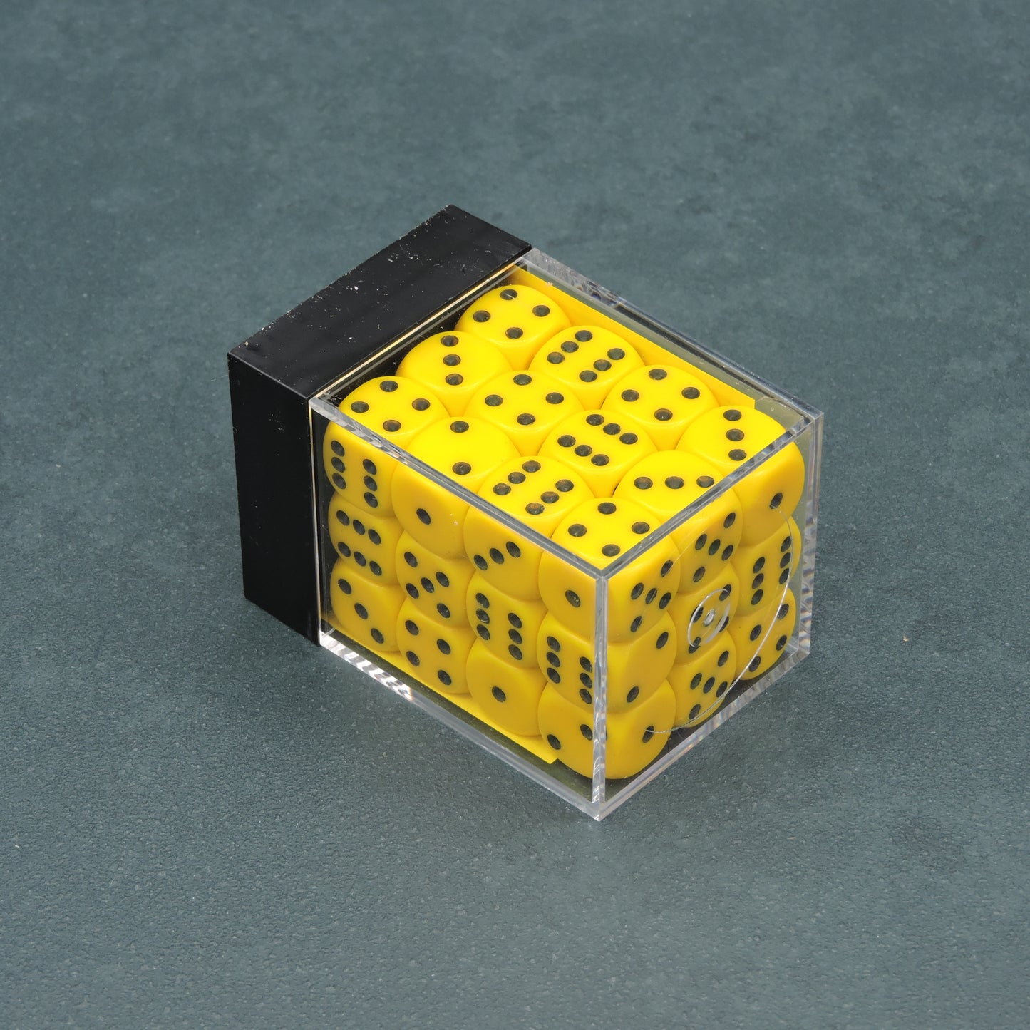 Yellow w/ black Opaque 12mm d6 Dice Block (36 dice)