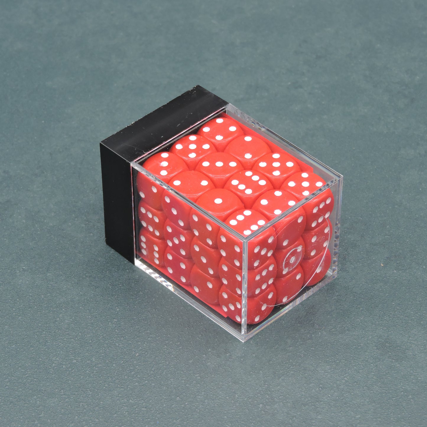 Red w/ white Opaque 12mm d6 Dice Block (36 dice)