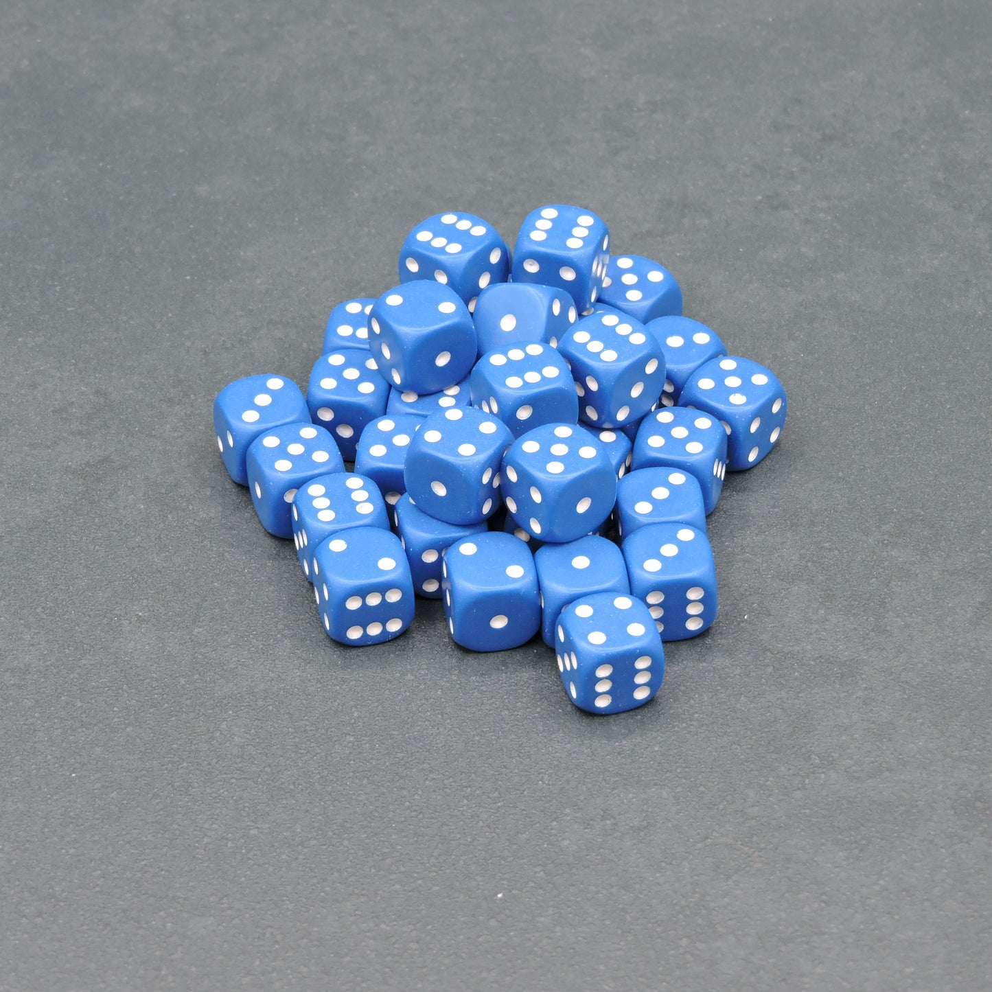 Blue w/ white Opaque 12mm d6 Dice Block (36 dice)