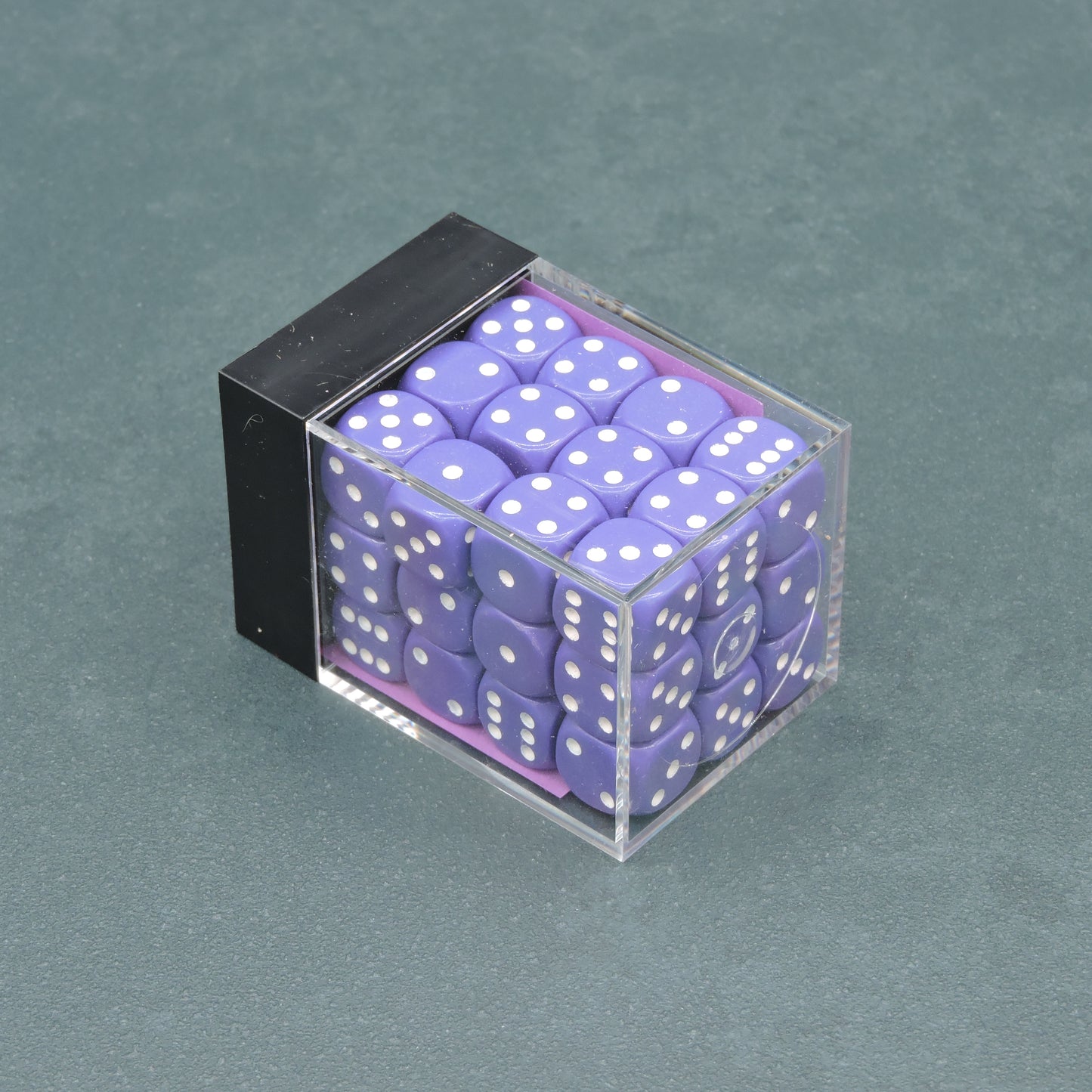 Purple w/ white Opaque 12mm d6 Dice Block (36 dice)