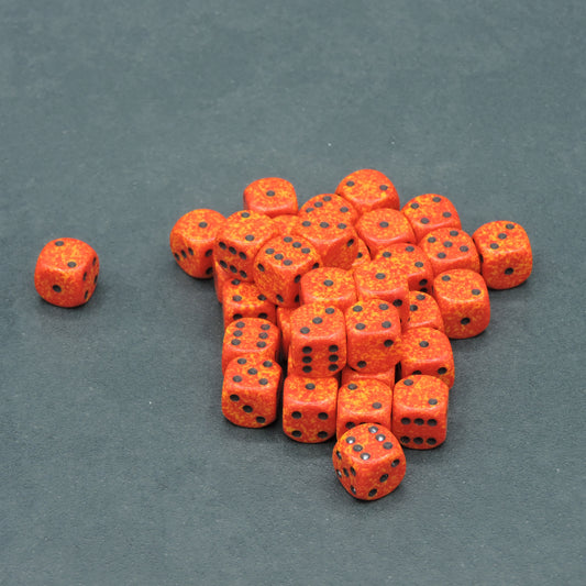 Fire Speckled 12mm d6 Dice Block (36 dice)