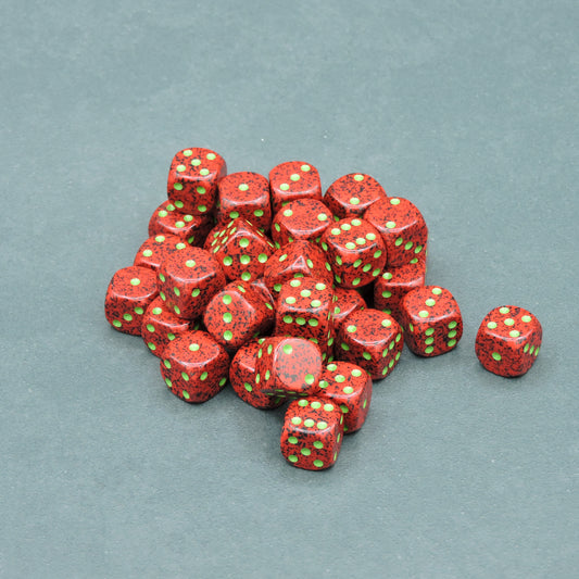Strawberry Speckled 12mm d6 Dice Block (36 dice)