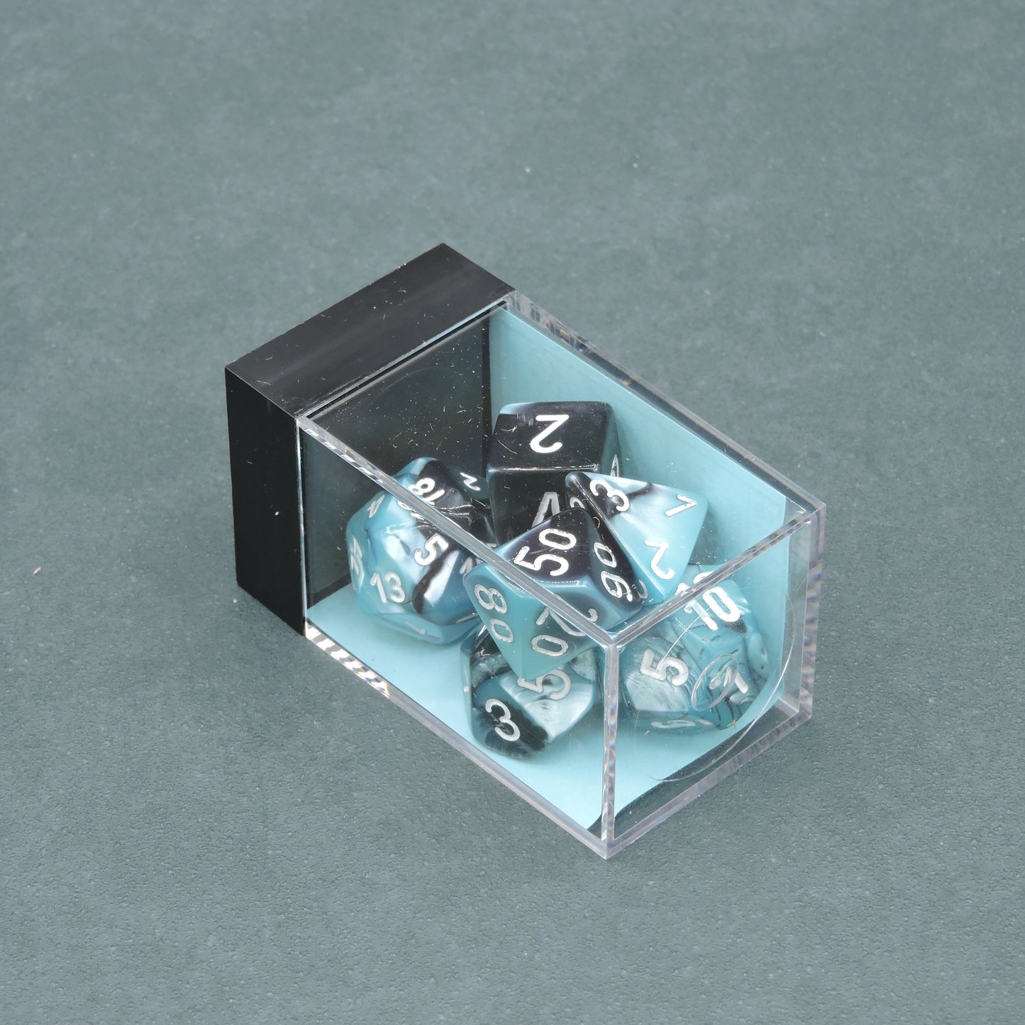 Black-Shell w/ white Gemini Polyhedral 7-die Set