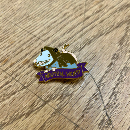 Neutral Weird Opossum Pin