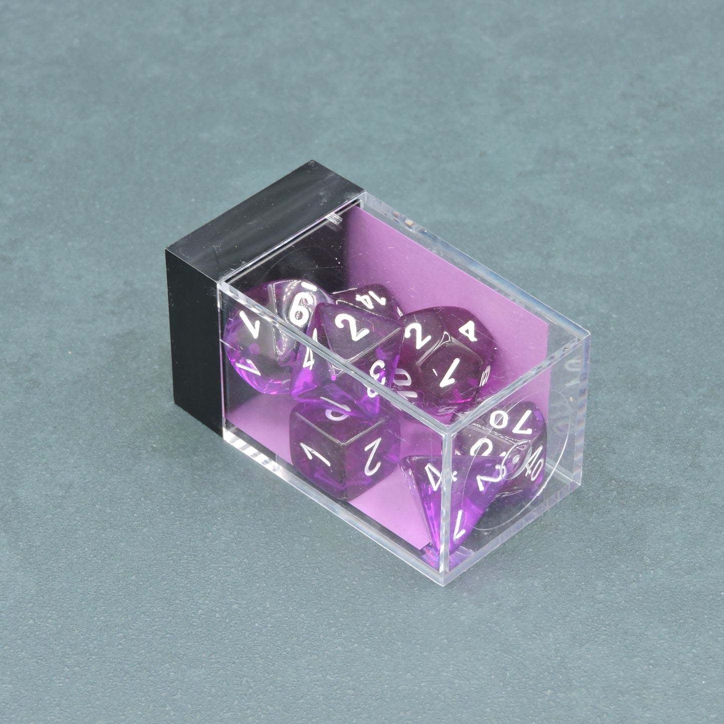 Purple w/ white Translucent Polyhedral 7-die Set