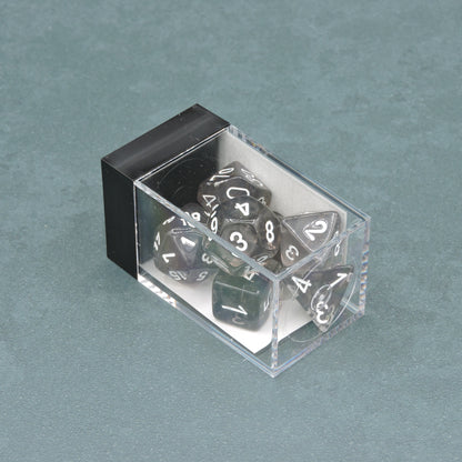 Smoke w/ white Translucent Polyhedral 7-die Set