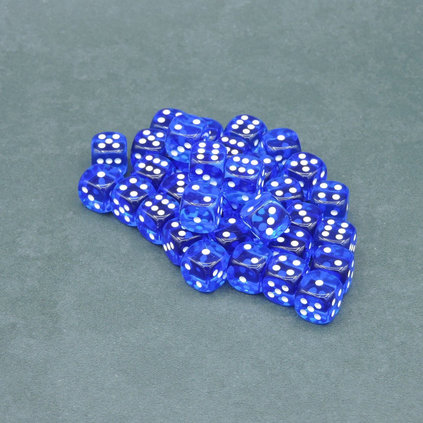 Blue w/ white Translucent 12mm d6 Dice Block (36 dice)