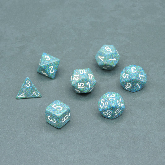 Sea Speckled Polyhedral 7-die Set