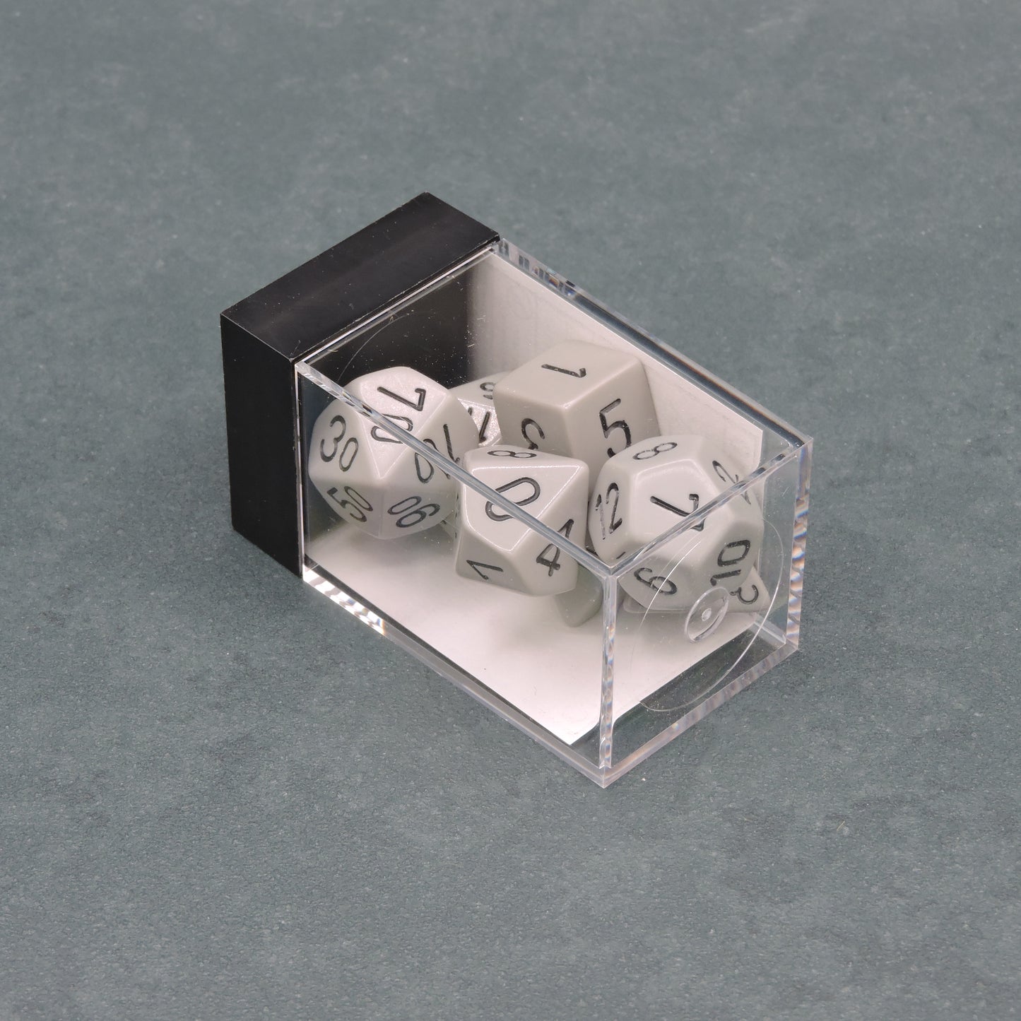 Grey w/ black Opaque Polyhedral 7-die Set