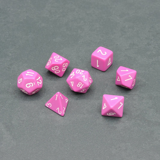 Light Purple w/ white Opaque Polyhedral 7-die Set