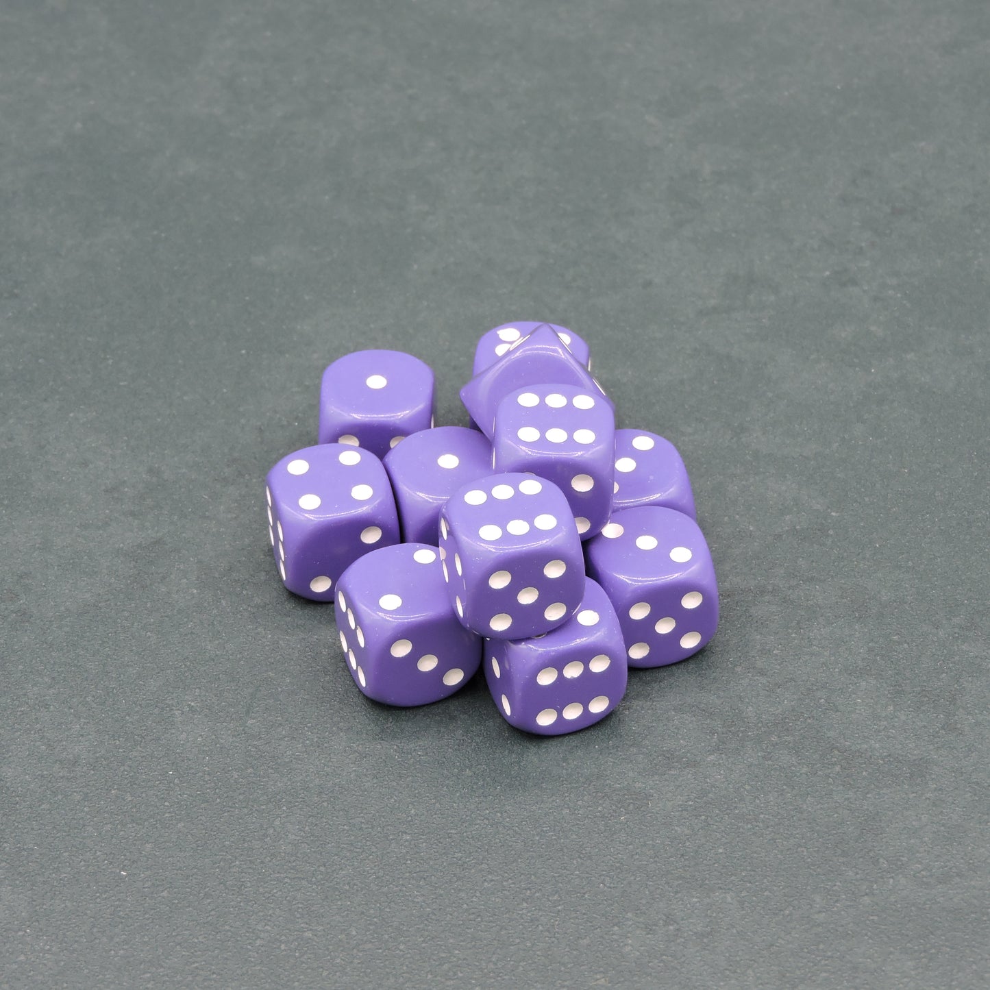 Purple w/ white Opaque 16mm d6 Dice Block (12 dice)