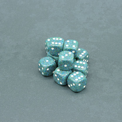 Sea Speckled 16mm d6 Dice Block (12 dice)