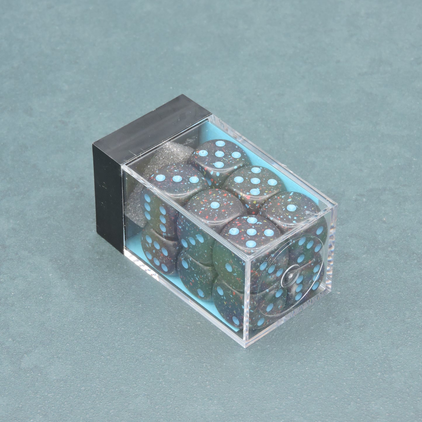 Blue Stars Speckled 16mm d6 Dice Block (12 dice)