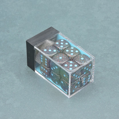 Blue Stars Speckled 16mm d6 Dice Block (12 dice)