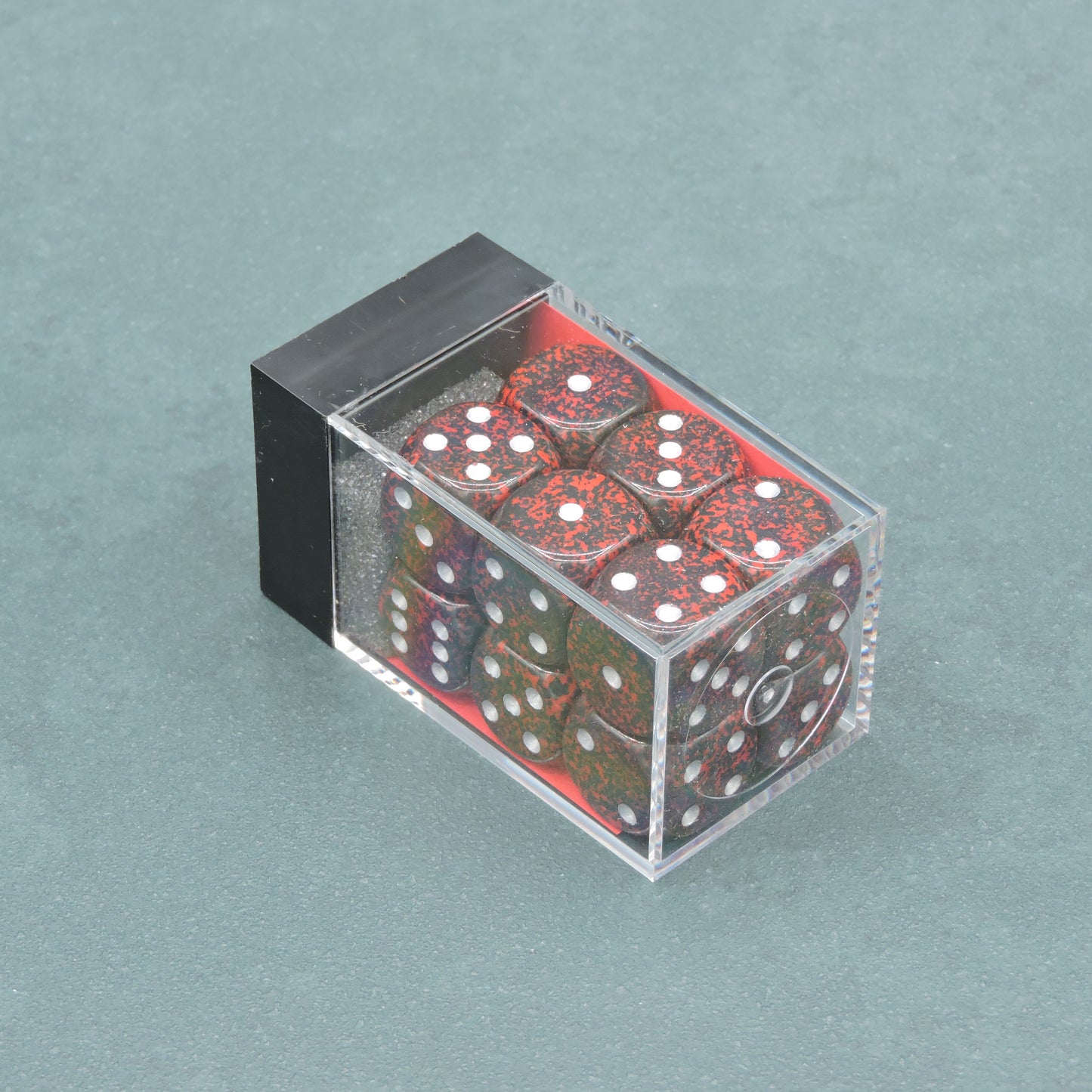 Silver Volcano Speckled 16mm d6 Dice Block (12 dice)