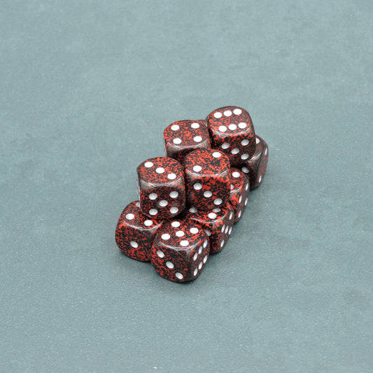 Silver Volcano Speckled 16mm d6 Dice Block (12 dice)