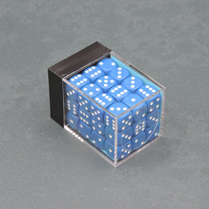 Blue w/ white Opaque 12mm d6 Dice Block (36 dice)