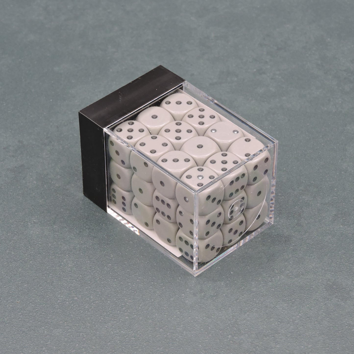 Grey w/ black Opaque 12mm d6 Dice Block (36 dice)