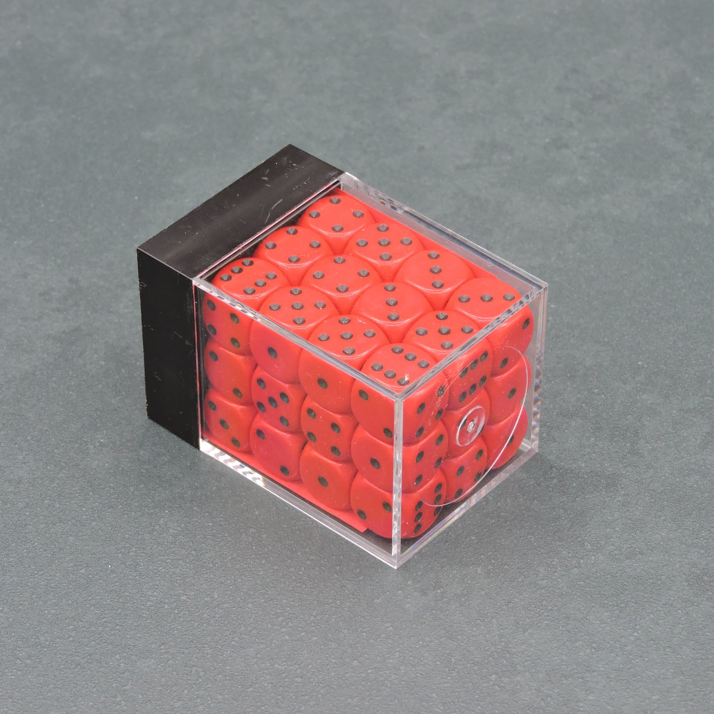 Red w/ black Opaque 12mm d6 Dice Block (36 dice)