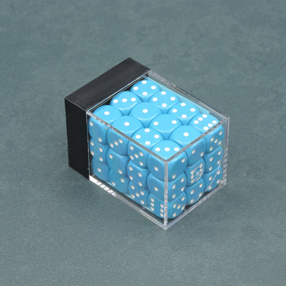 Light Blue w/ white Opaque 12mm d6 Dice Block (36 dice)