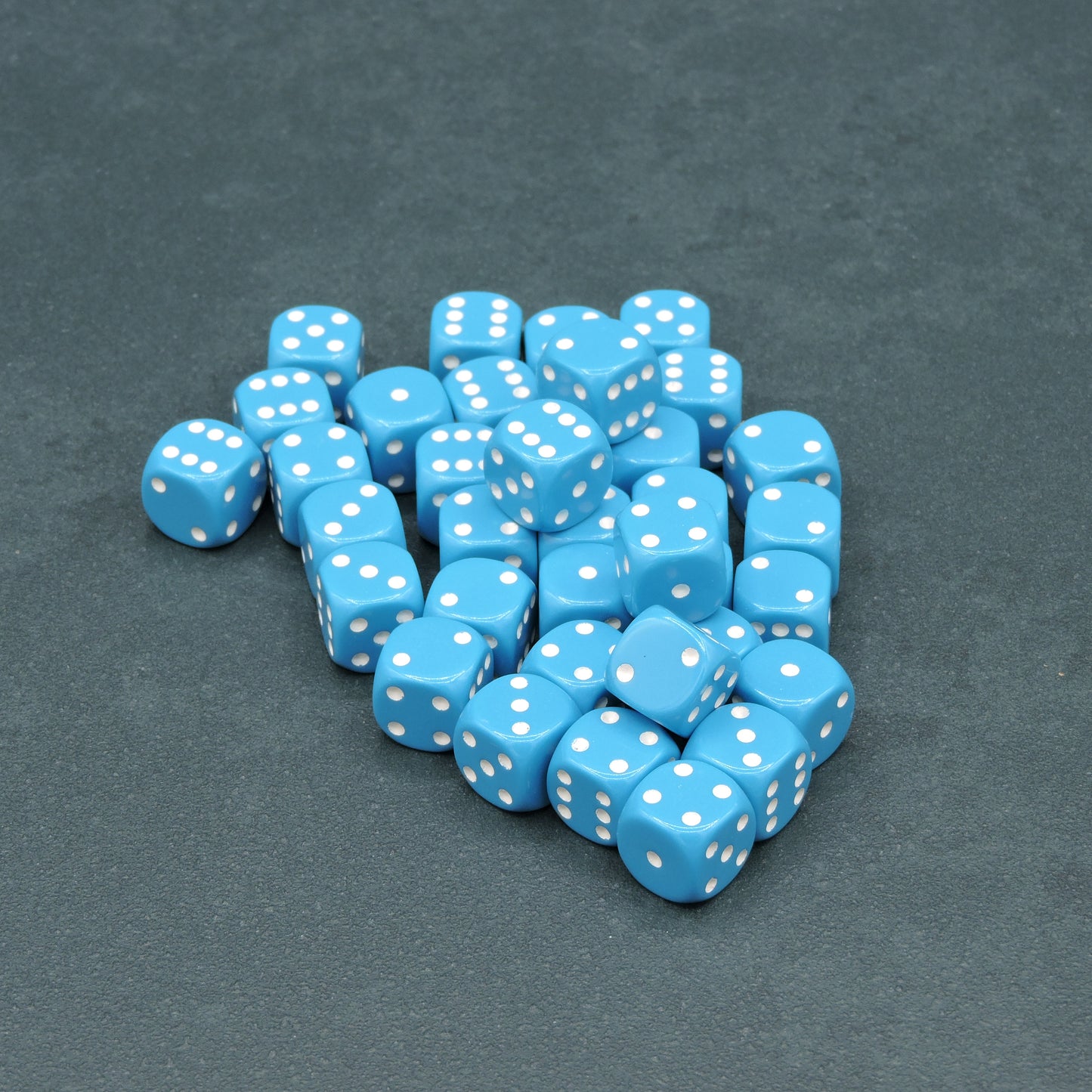 Light Blue w/ white Opaque 12mm d6 Dice Block (36 dice)