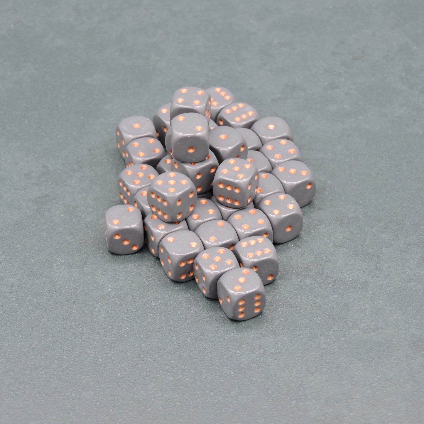 Dark Grey w/ copper Opaque 12mm d6 Dice Block (36 dice)