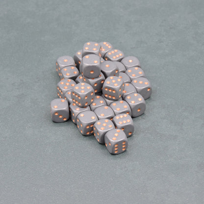 Dark Grey w/ copper Opaque 12mm d6 Dice Block (36 dice)