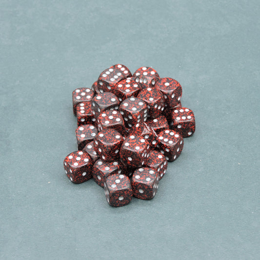 Silver Volcano Speckled 12mm d6 Dice Block (36 dice)