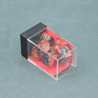 Black-Red w/ gold Gemini Polyhedral 7-die Set