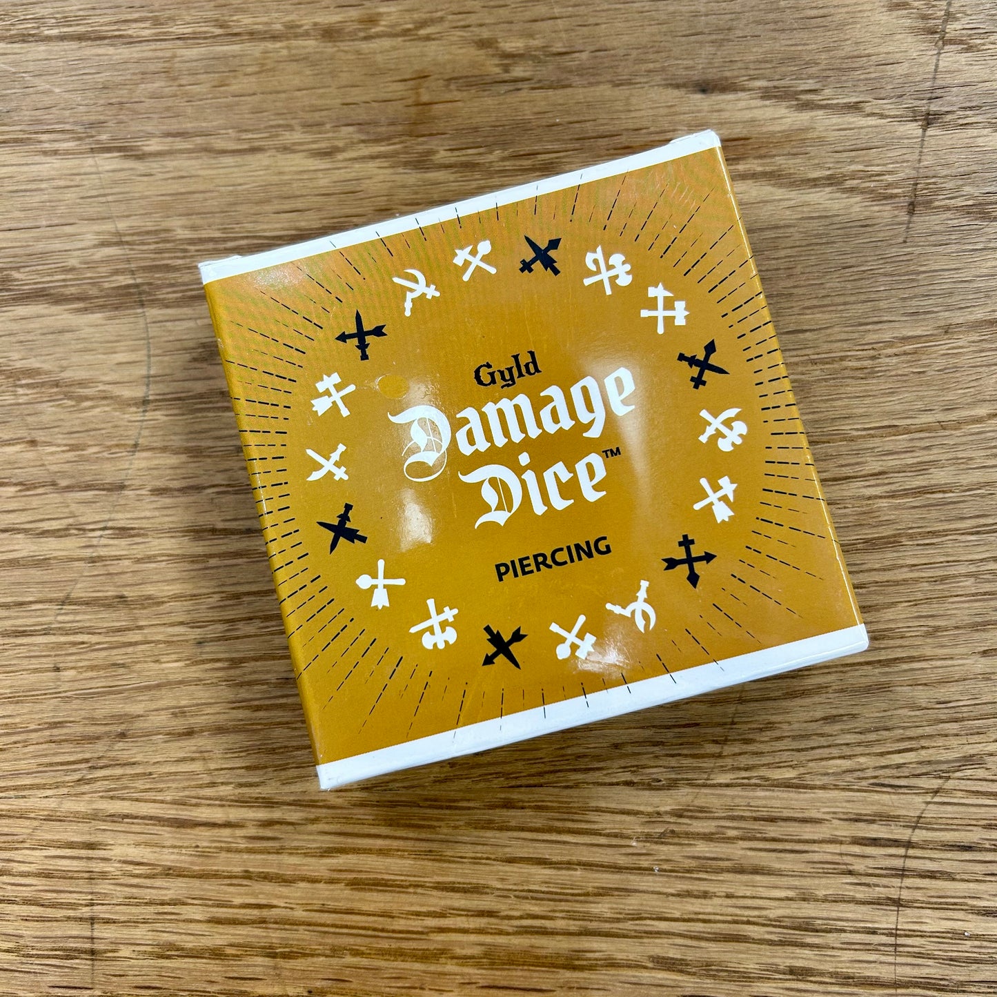 Piercing Damage Dice (gold w/ green)