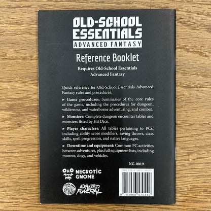 Old-School Essentials: Advanced Fantasy Reference Booklet (old version)