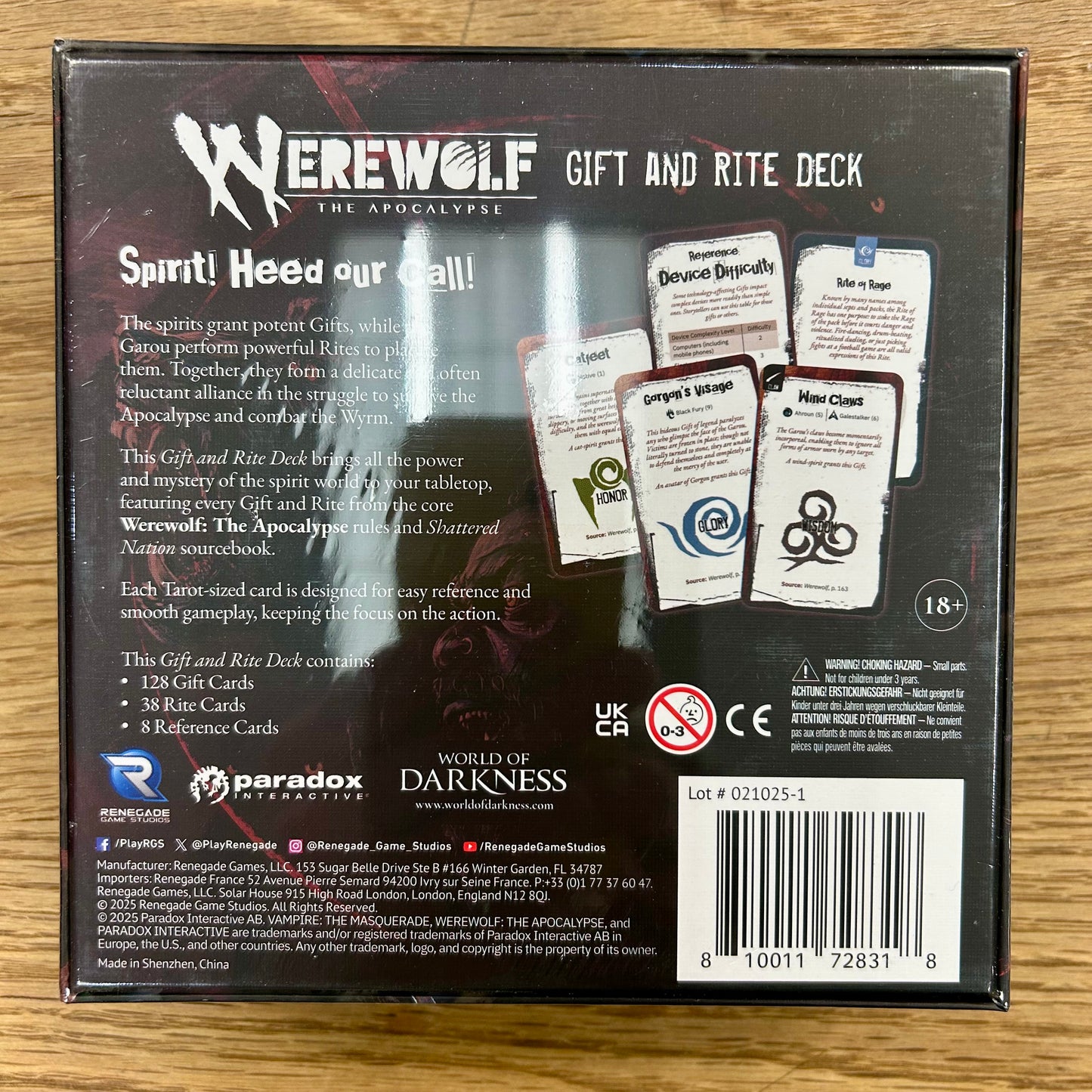Werewolf: The Apocalypse Gift and Rite Deck