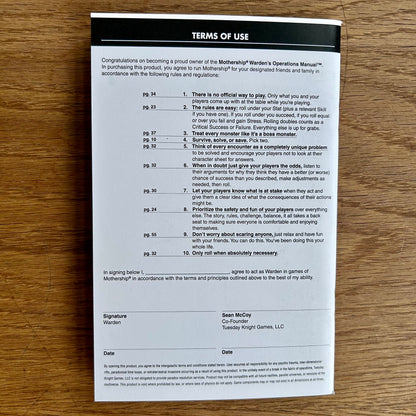 Mothership: Warden’s Operation Manual